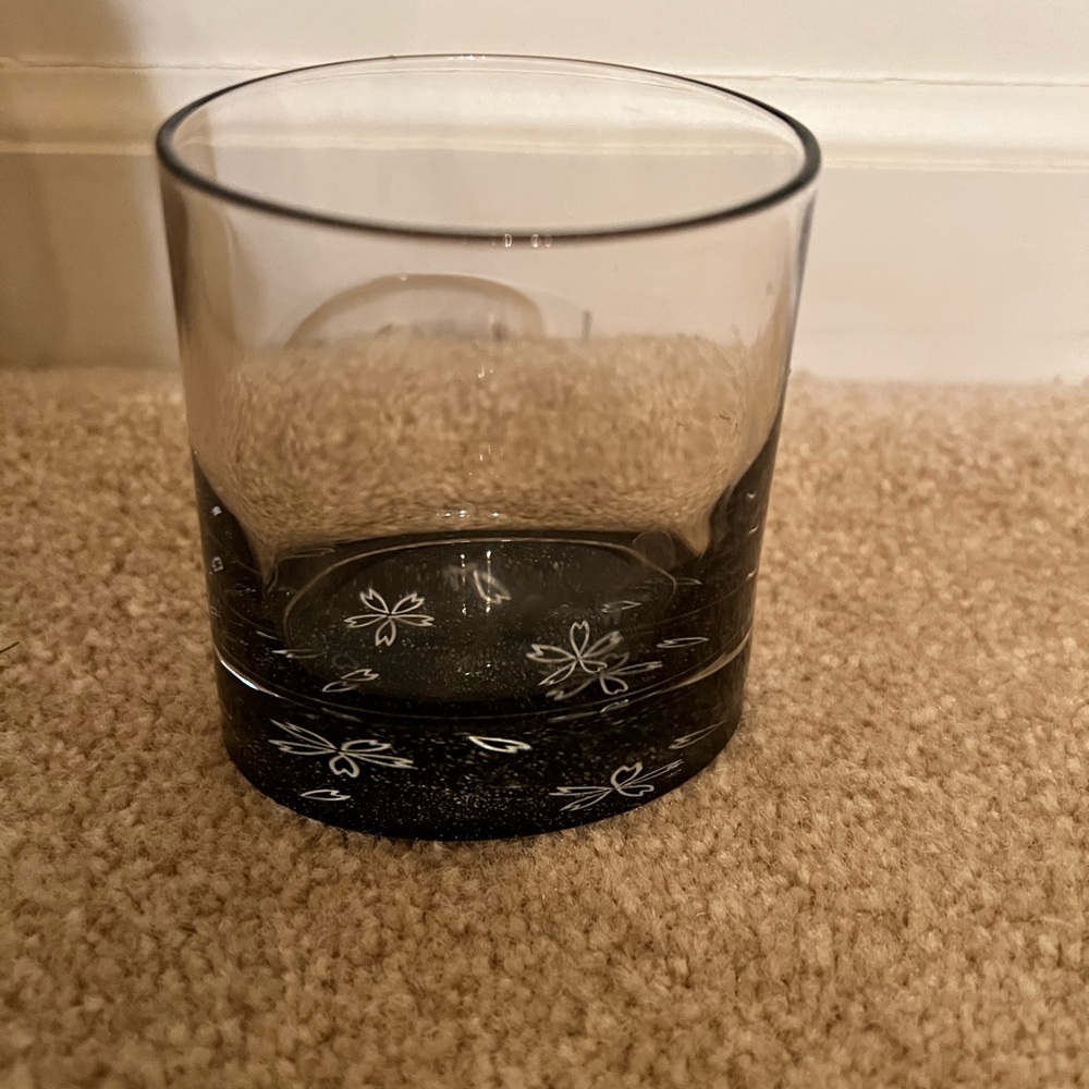 Etched Floral Glass Bud Vase